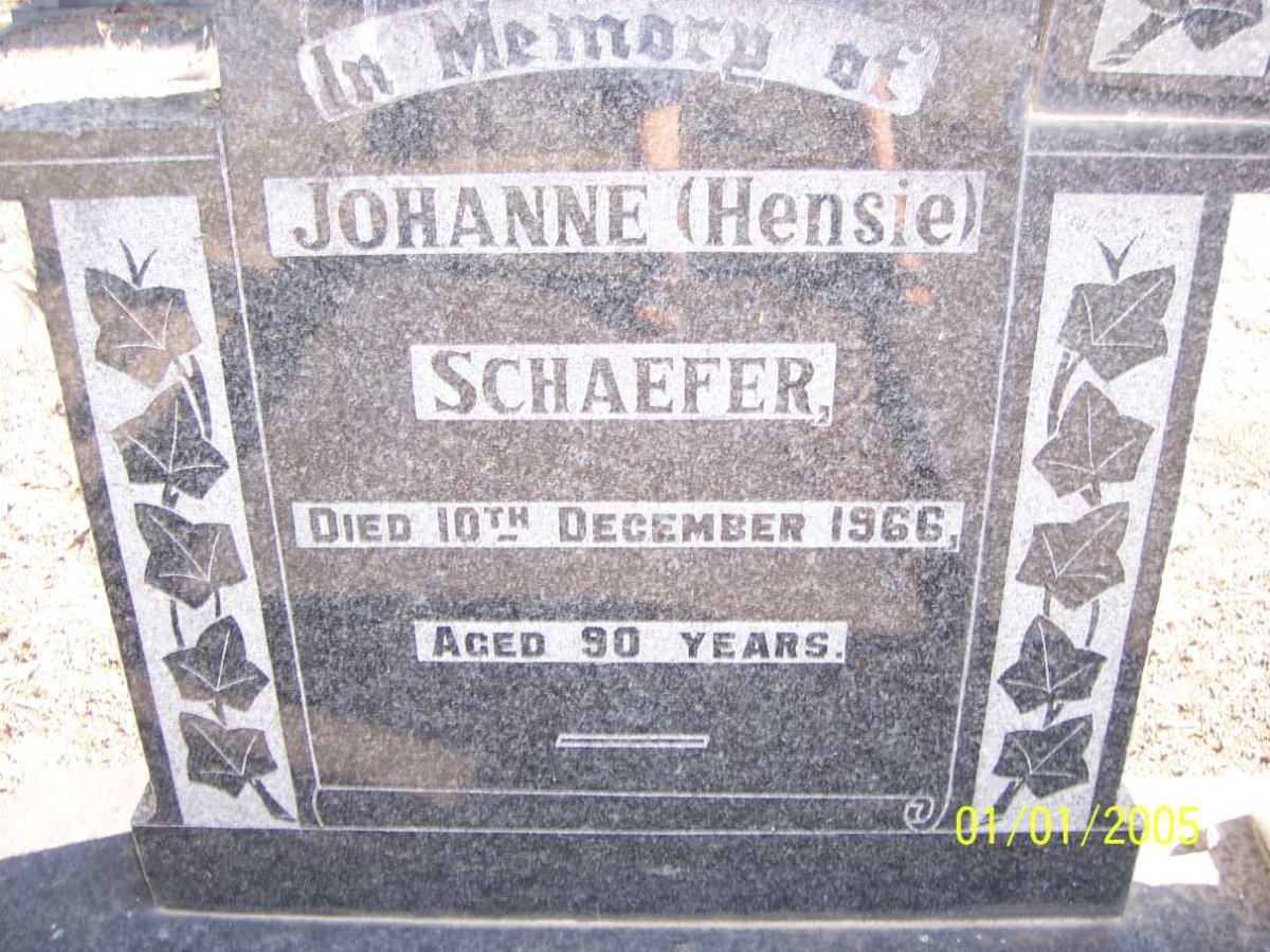 SCHAEFER Johanne -1966