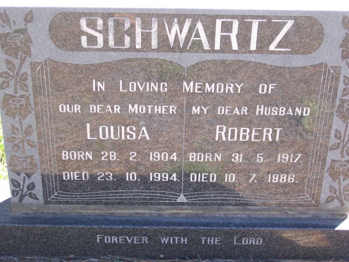 SCHWARTZ Robert 1917-1986 &amp; Louisa 1904-1994