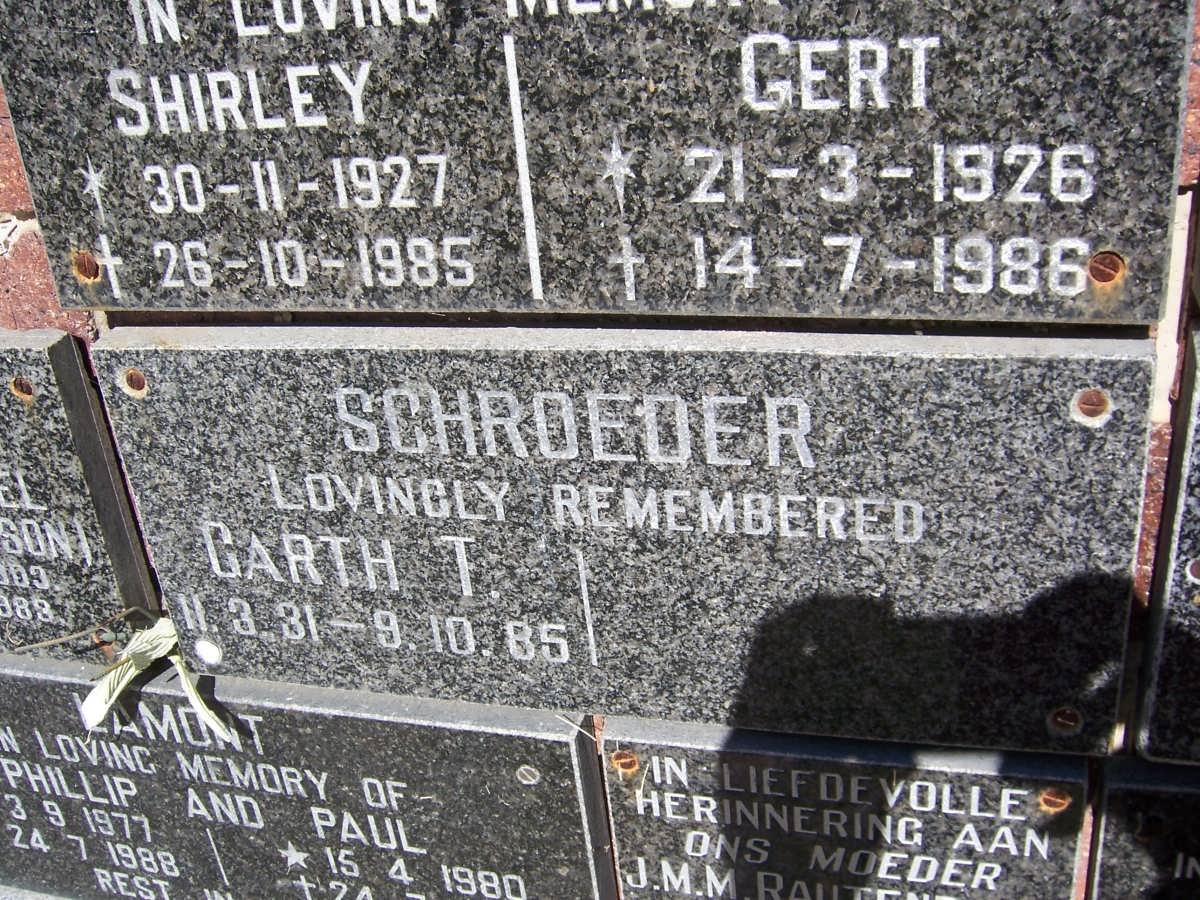 SCHROEDER Garth T. 31-85