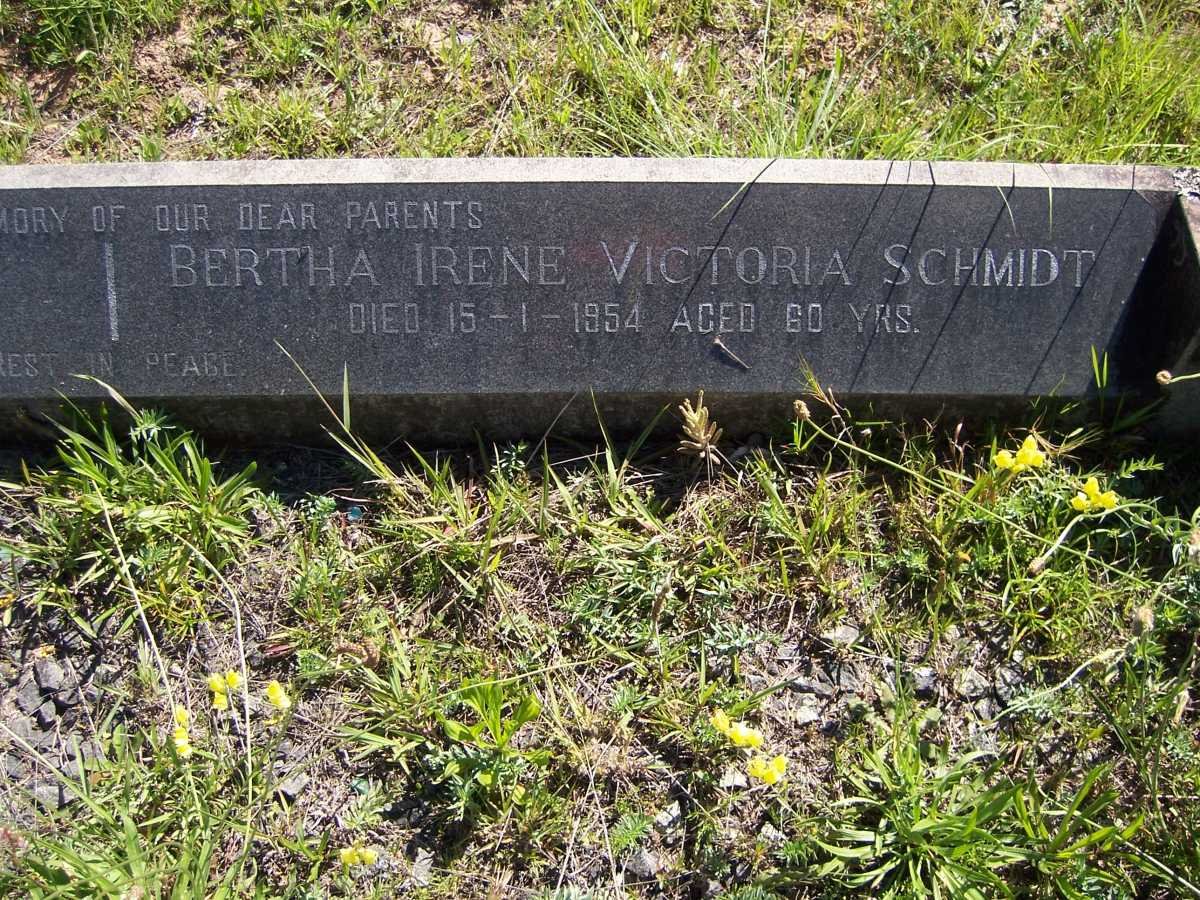 SCHMIDT Bertha Irene Victoria -1954