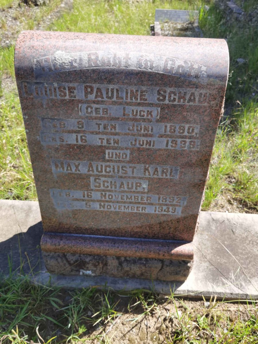 SCHAUP Max August 1892-1949 & Louise Pauline LUCK 1890-1939