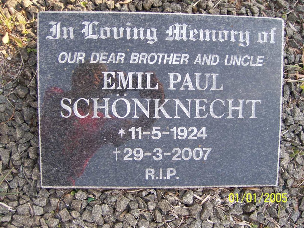 SCHONKNECHT Emil Paul 1924-2007