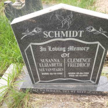 SCHIMDT Clemence Friedrich 1924-2005 &amp; Susanna Elizabeth VAN STADEN  1940-