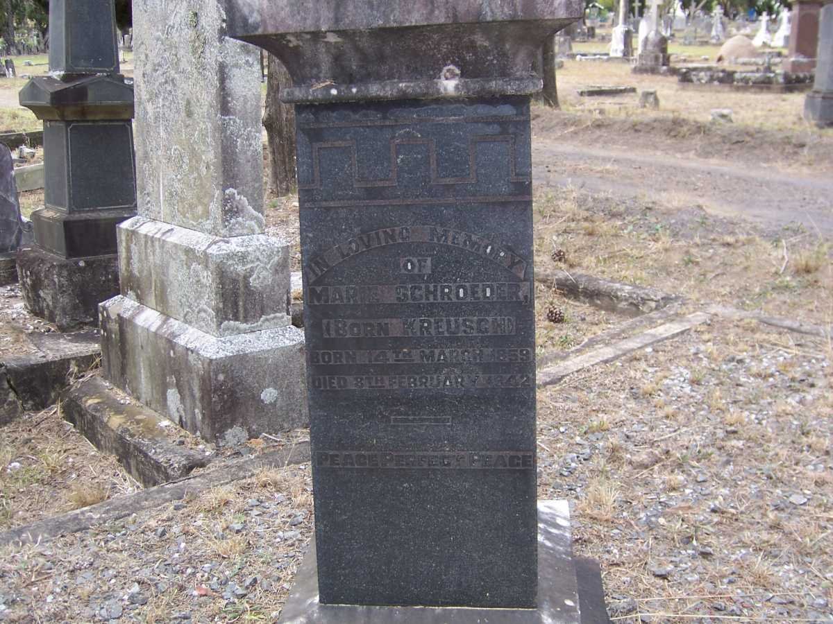 SCHROEDER Marie nee KREUSCH 1859-1942