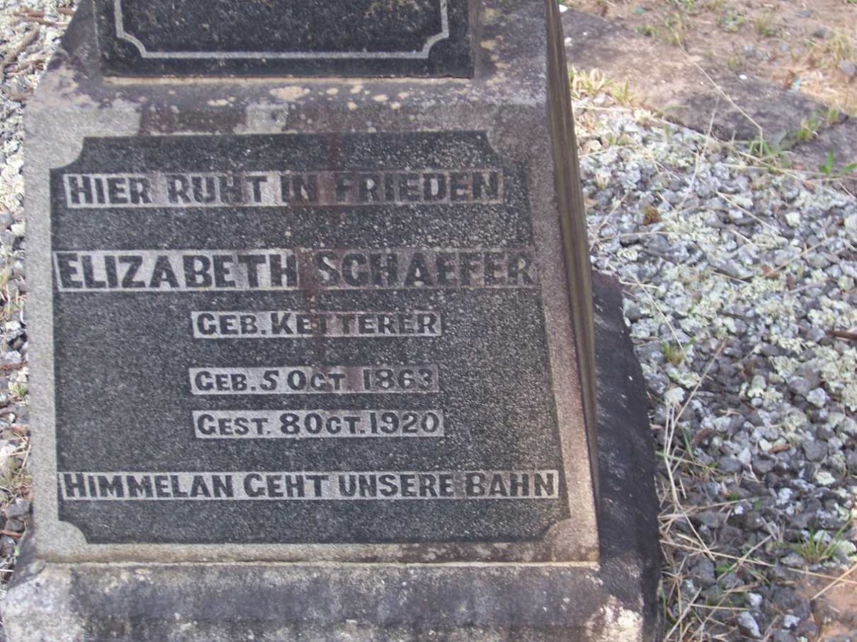 SCHAEFER Elizabeth nee KETTERER 1863-1920