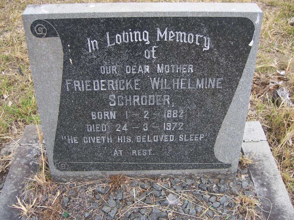 SCHRODER Friedericke Wilhelmine 1882-1972