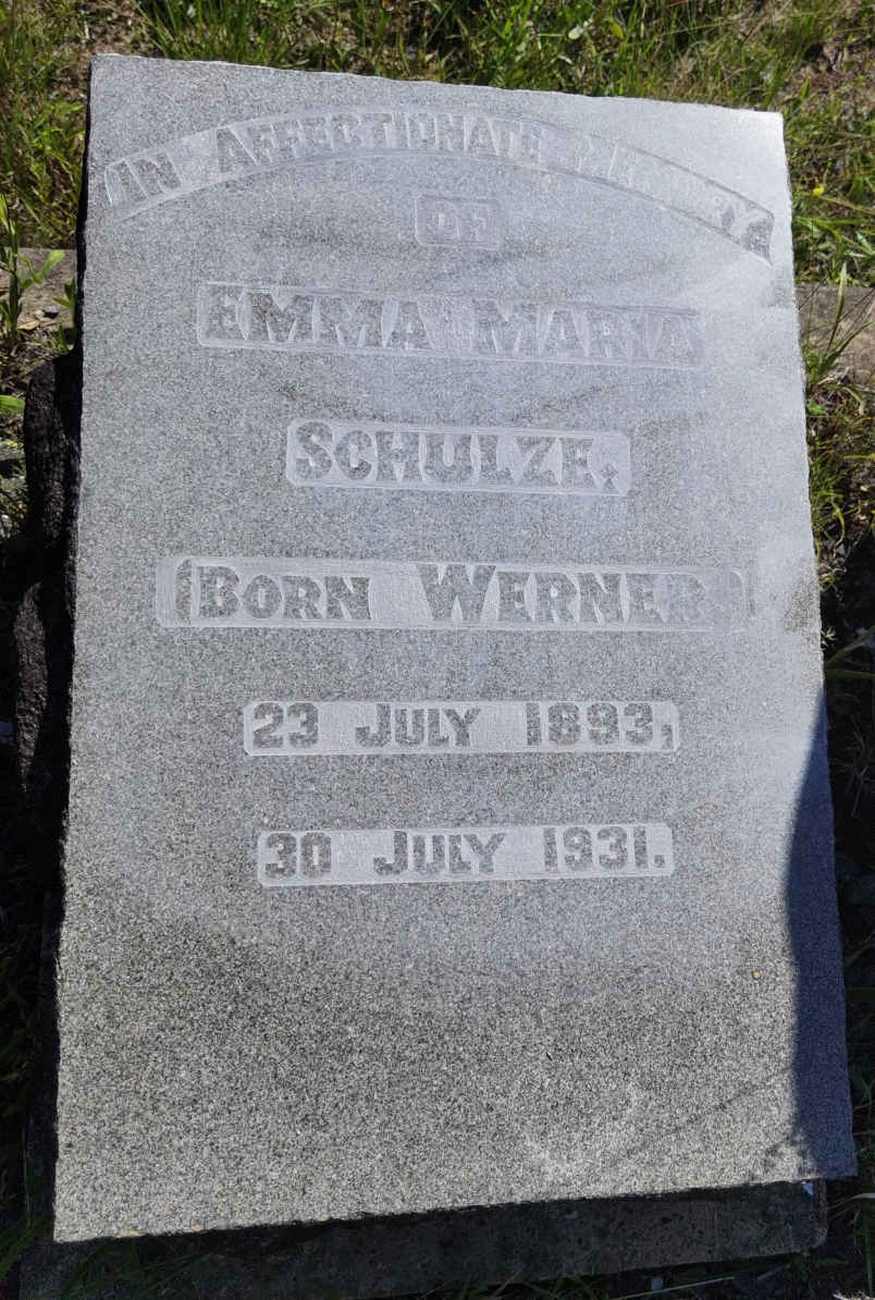 SCHULZE Emma Maria nee WERNER 1893-1931