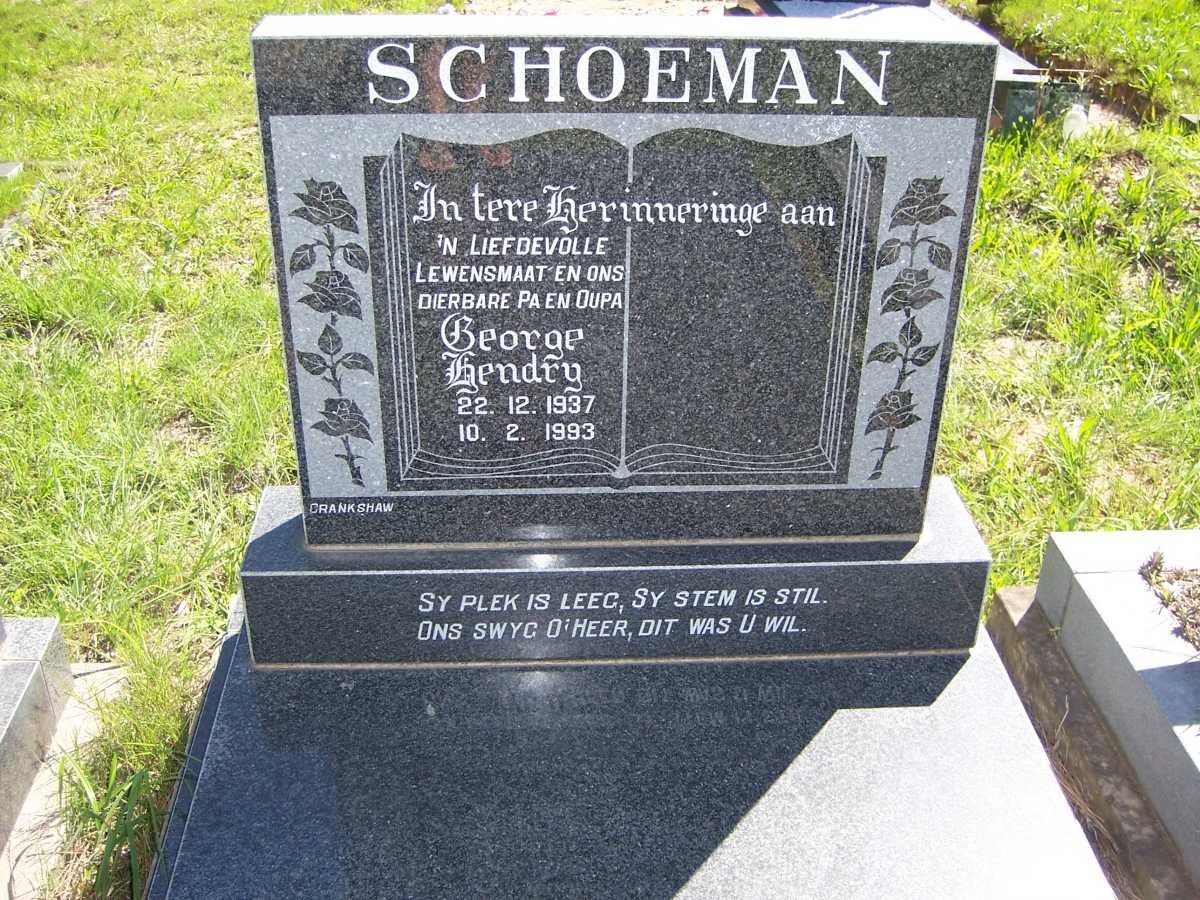 SCHOEMAN George Hendry 1937-1993
