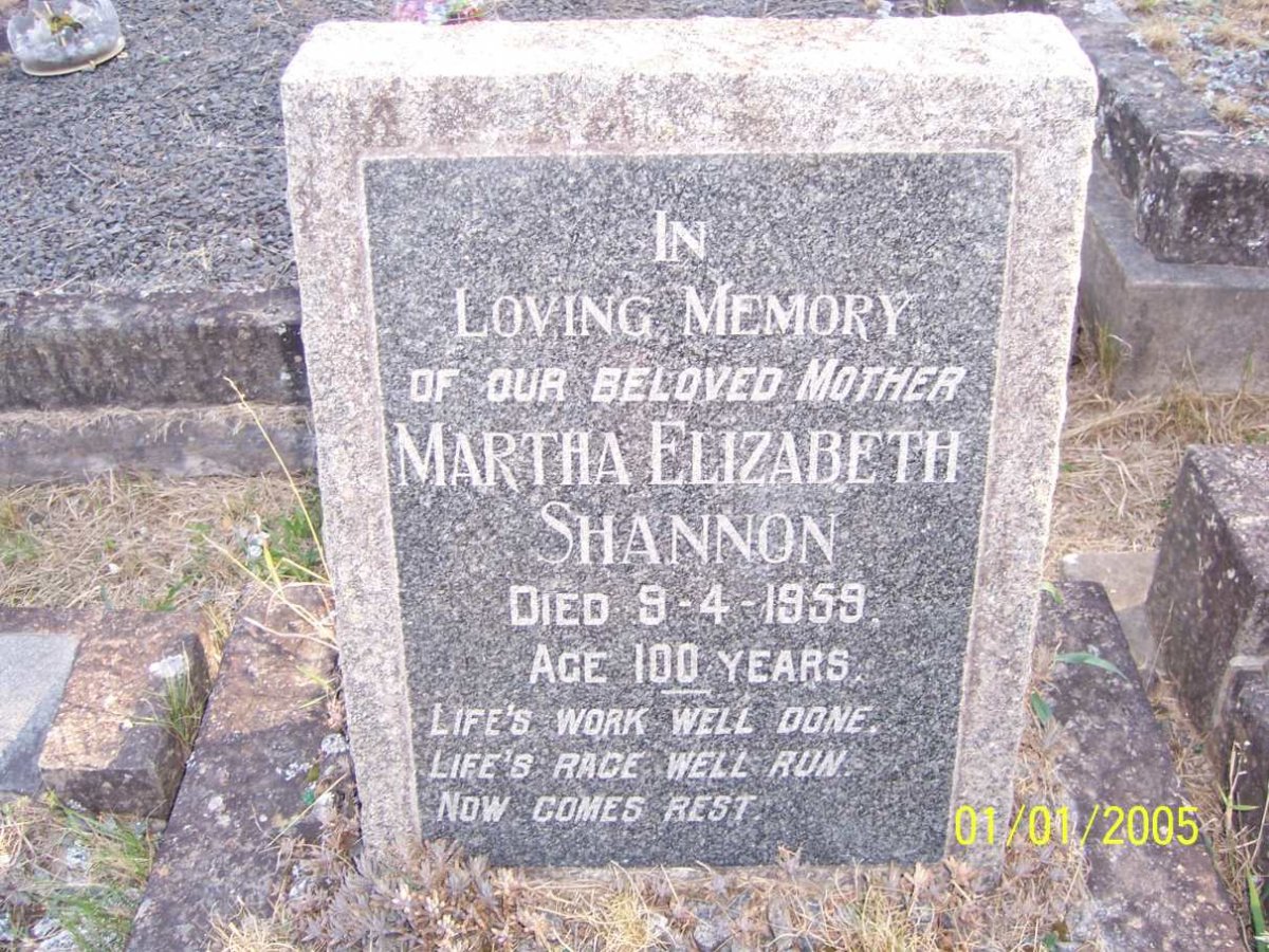 SHANNON Martha Elizabeth -1959