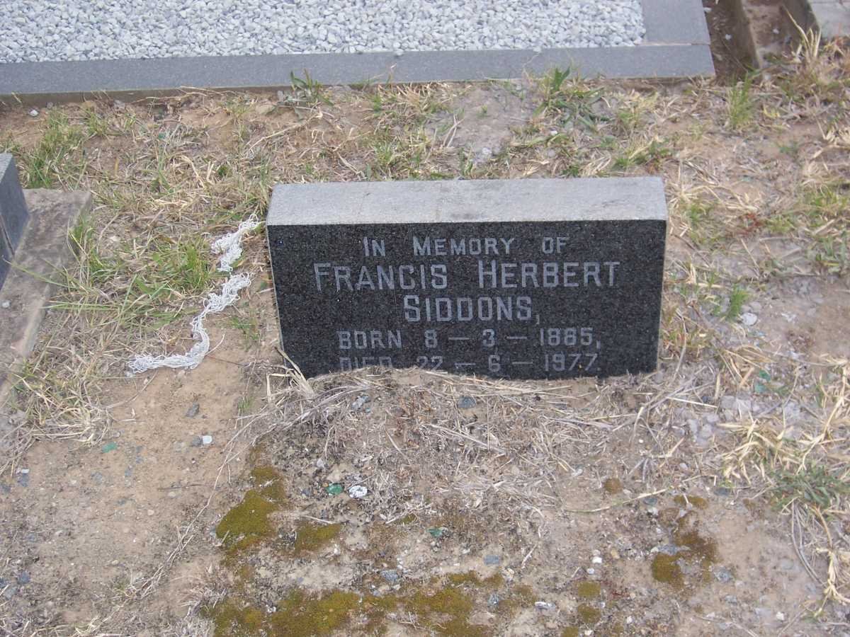 SIDDONS Francis Herbert 1885-1977