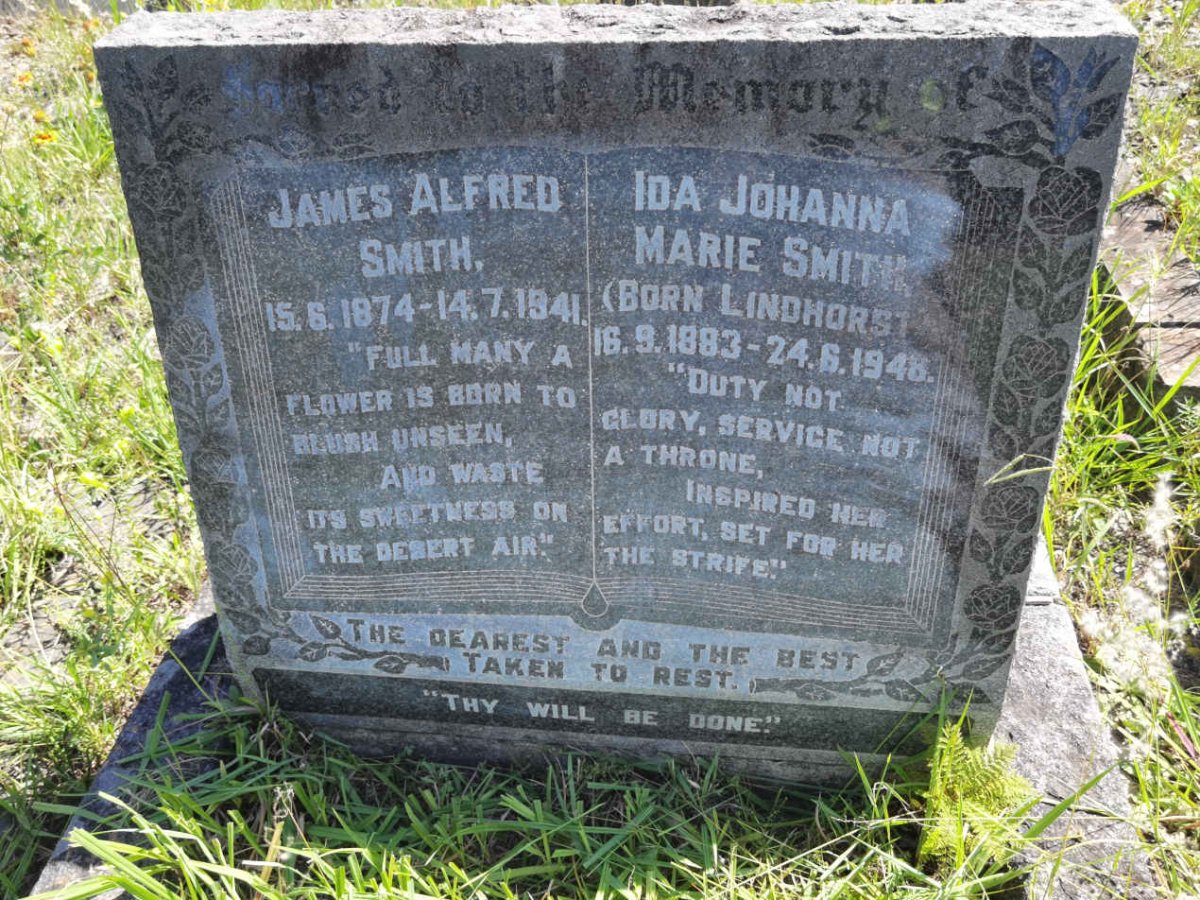SMITH James Alfred 1874-1941 & Ida Johanna Marie LINDHORST 1883-1948