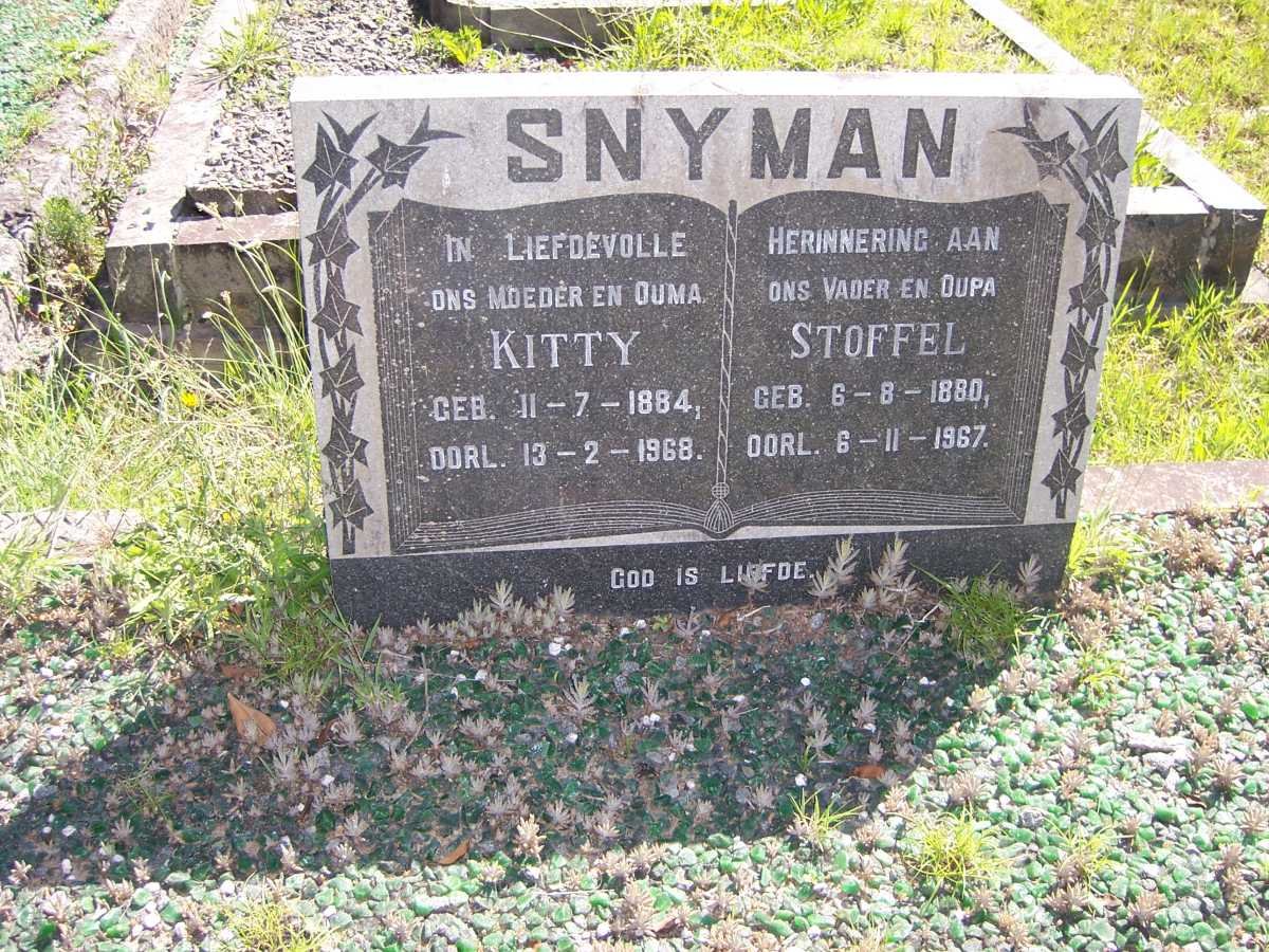 SNYMAN Stoffel 1880-1967 &amp; Kitty 1884-1968