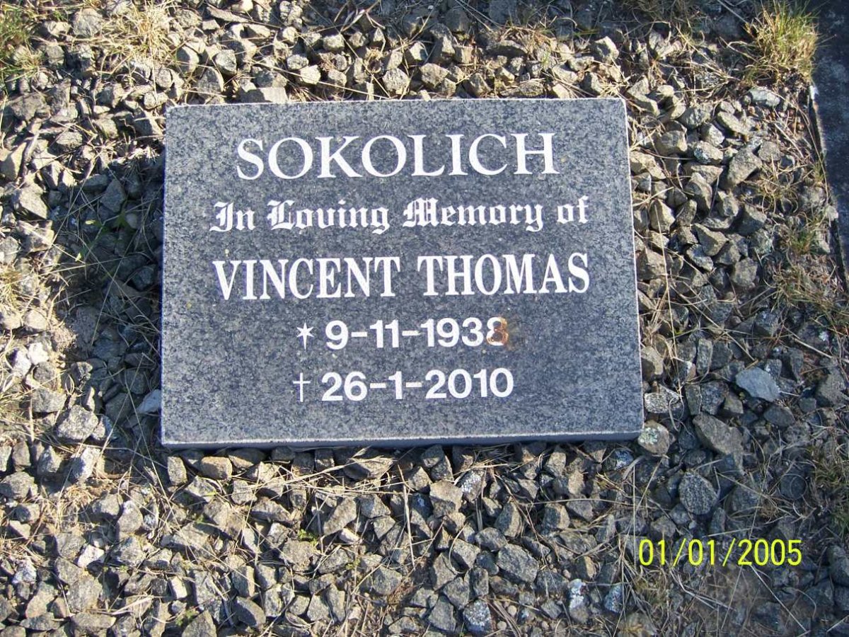 SOKOLICH Vincent  Thomas 1938-2010