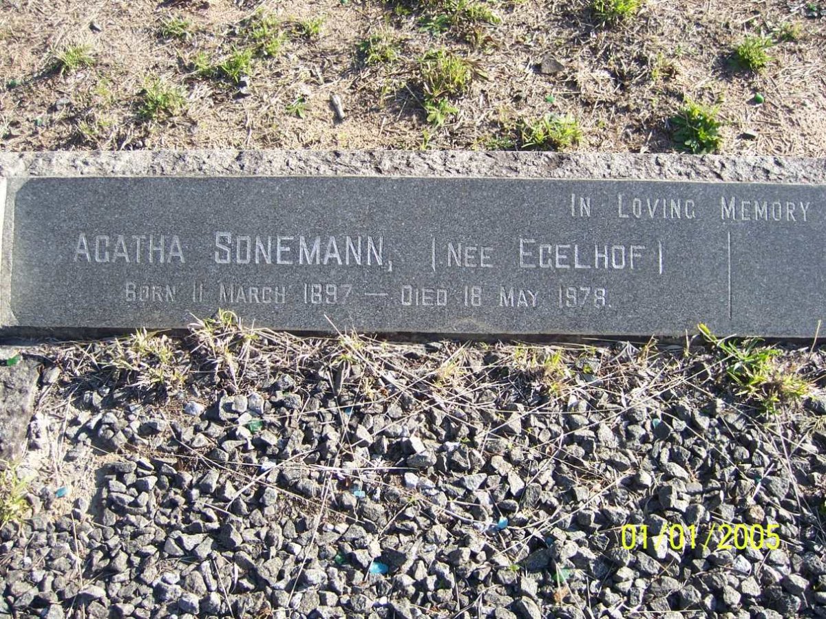 SONEMANN Agatha nee EGELHOF 1897-1978