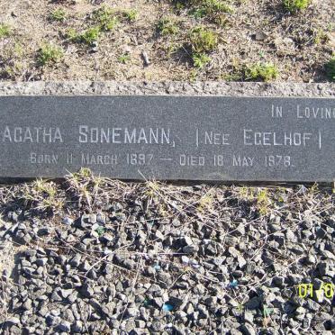 SONEMANN Agatha nee EGELHOF 1897-1978