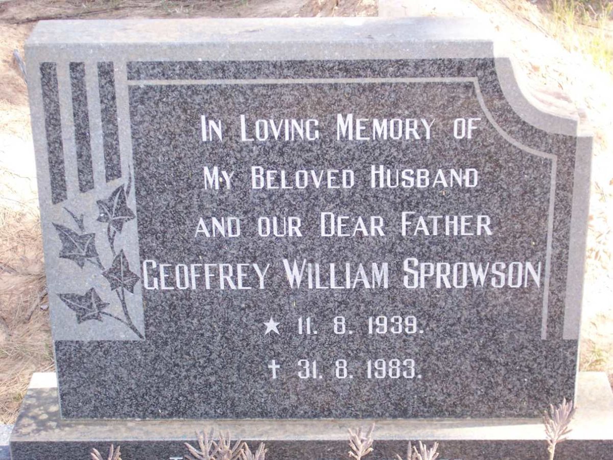 SPROWSON Geoffrey William 1939-1983