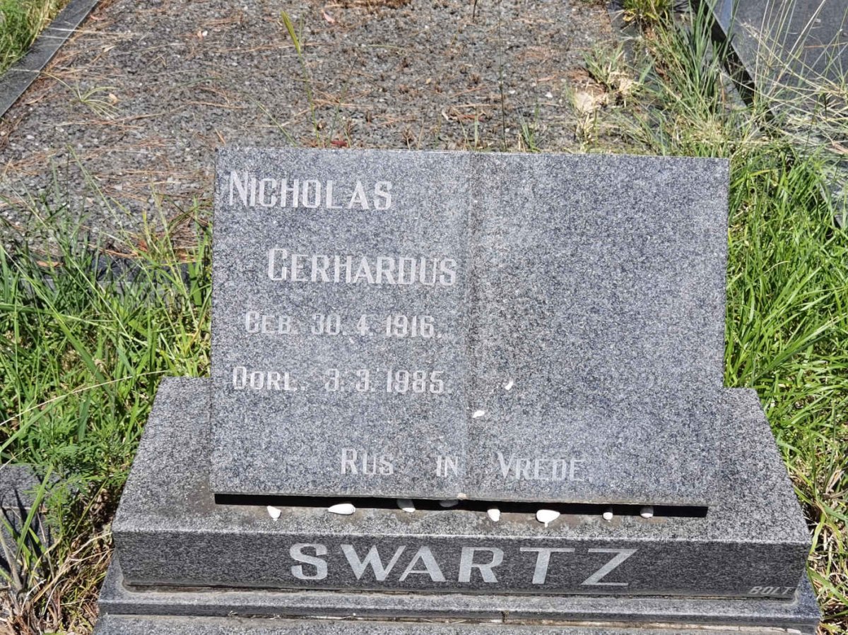 SWARTZ Nicolas Gerhardus 1916-1985