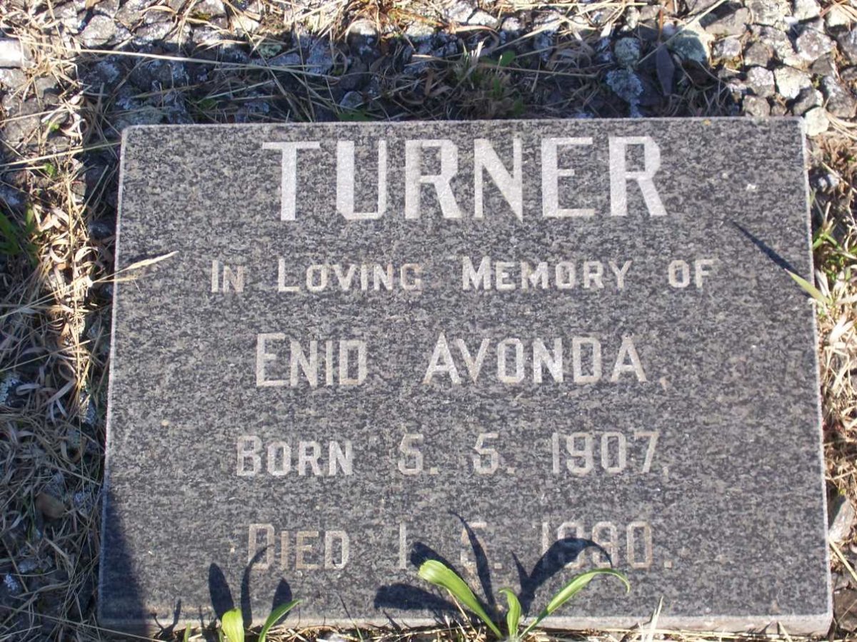 TURNER Enid Avonda 1907-1990