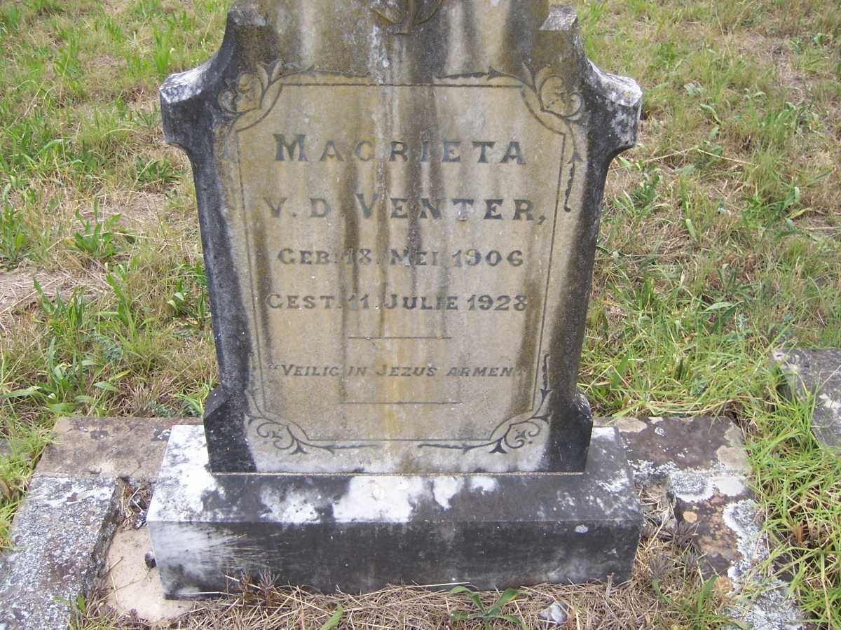 VENTER Magrieta, v.d. 1906-1928