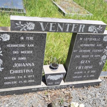 VENTER Glen Fielding 1926-1986 &amp; Johanna Christina 1927-1995
