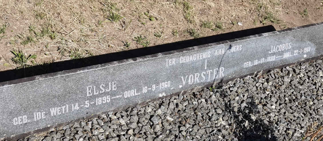 VORSTER Jacobus 1888-1960 & Elsje DE WET 1895-1960