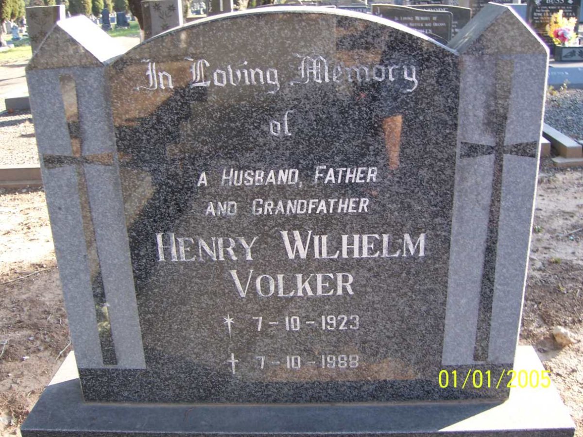 VOLKER Henry Wilhelm 1923-1988