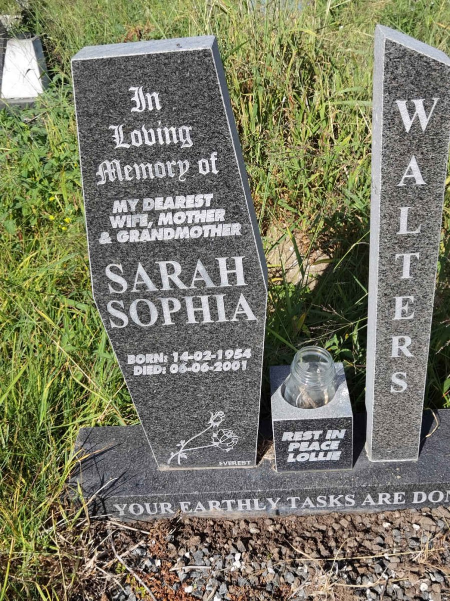 WALTERS Sarah Sophia 1954-2001