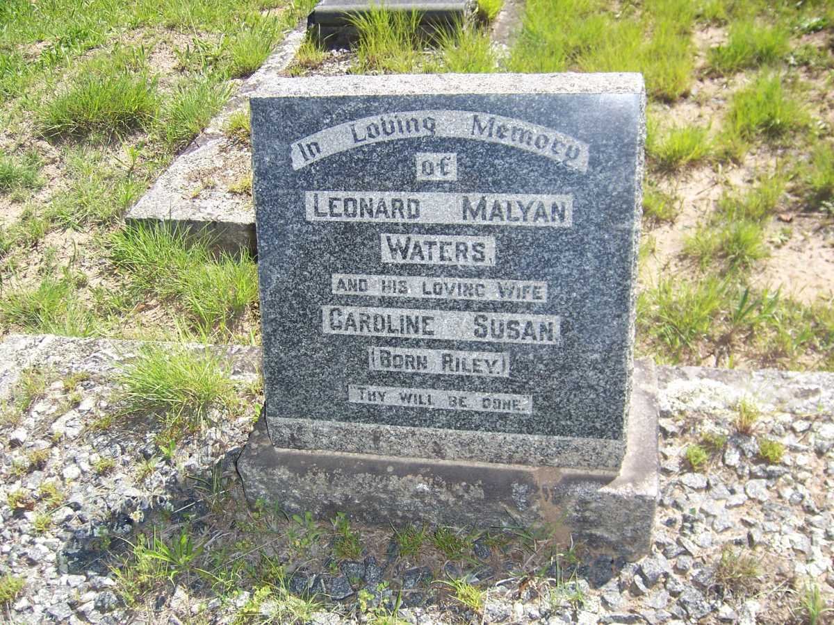 WATERS Leonard Malyan &amp; Caroline Susan RILEY