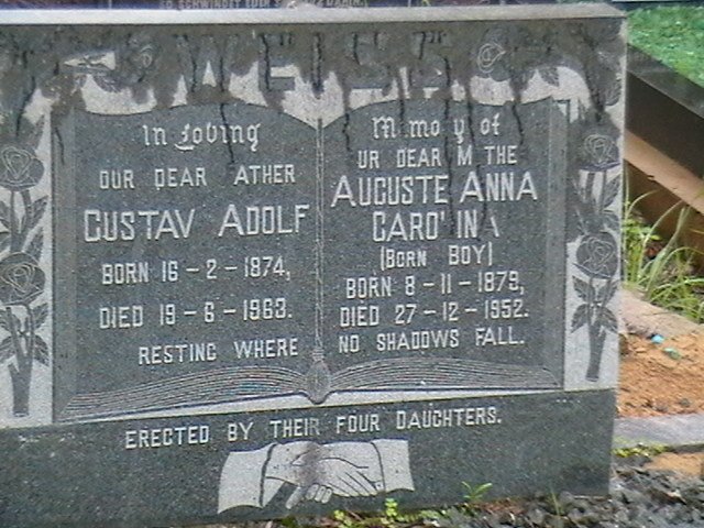 WEISS Gustav Adolf 1874-1963 &amp; Auguste Anna Carolina BOY 1879-1952