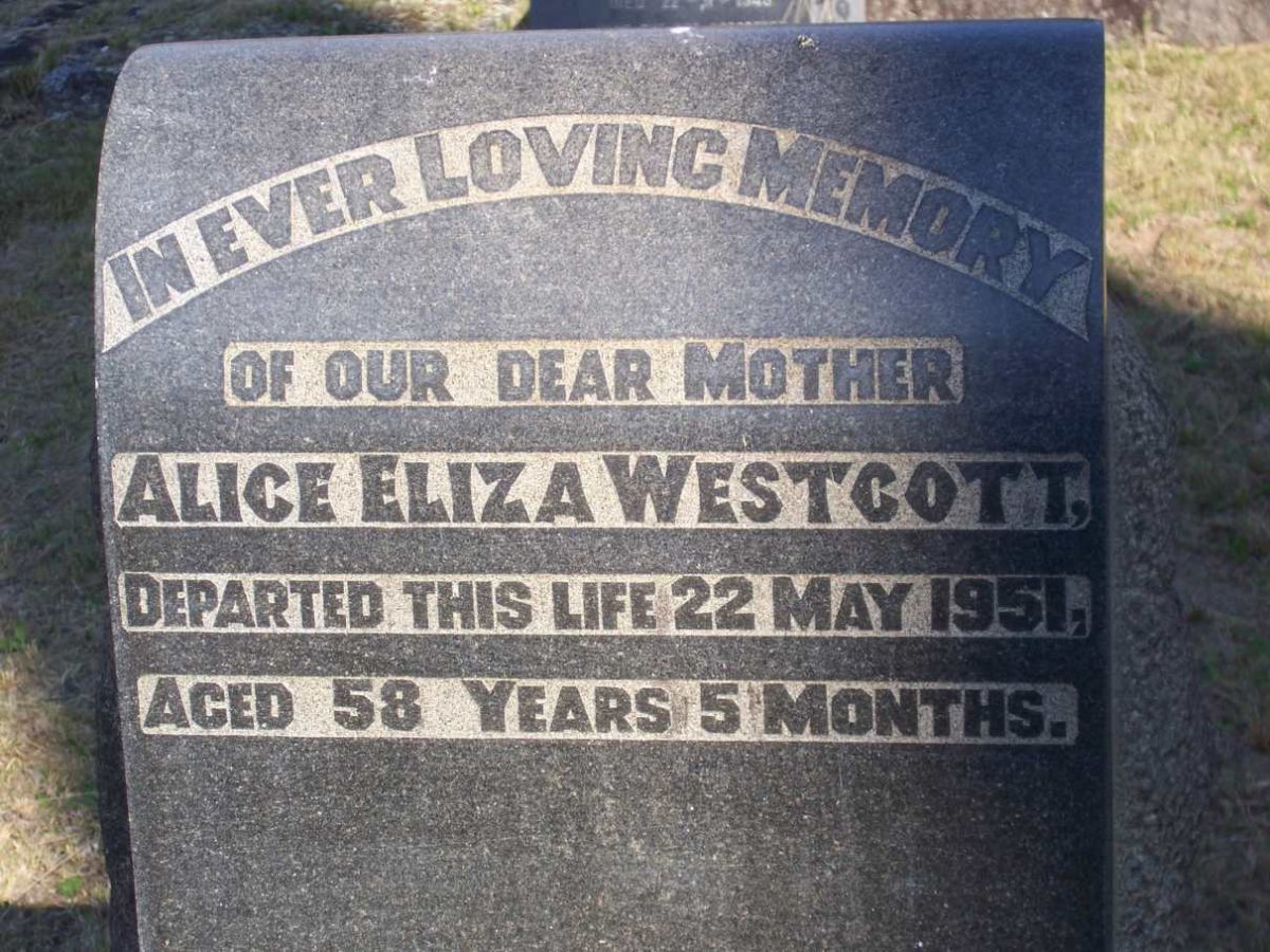 WESTCOTT Alice Eliza -1951