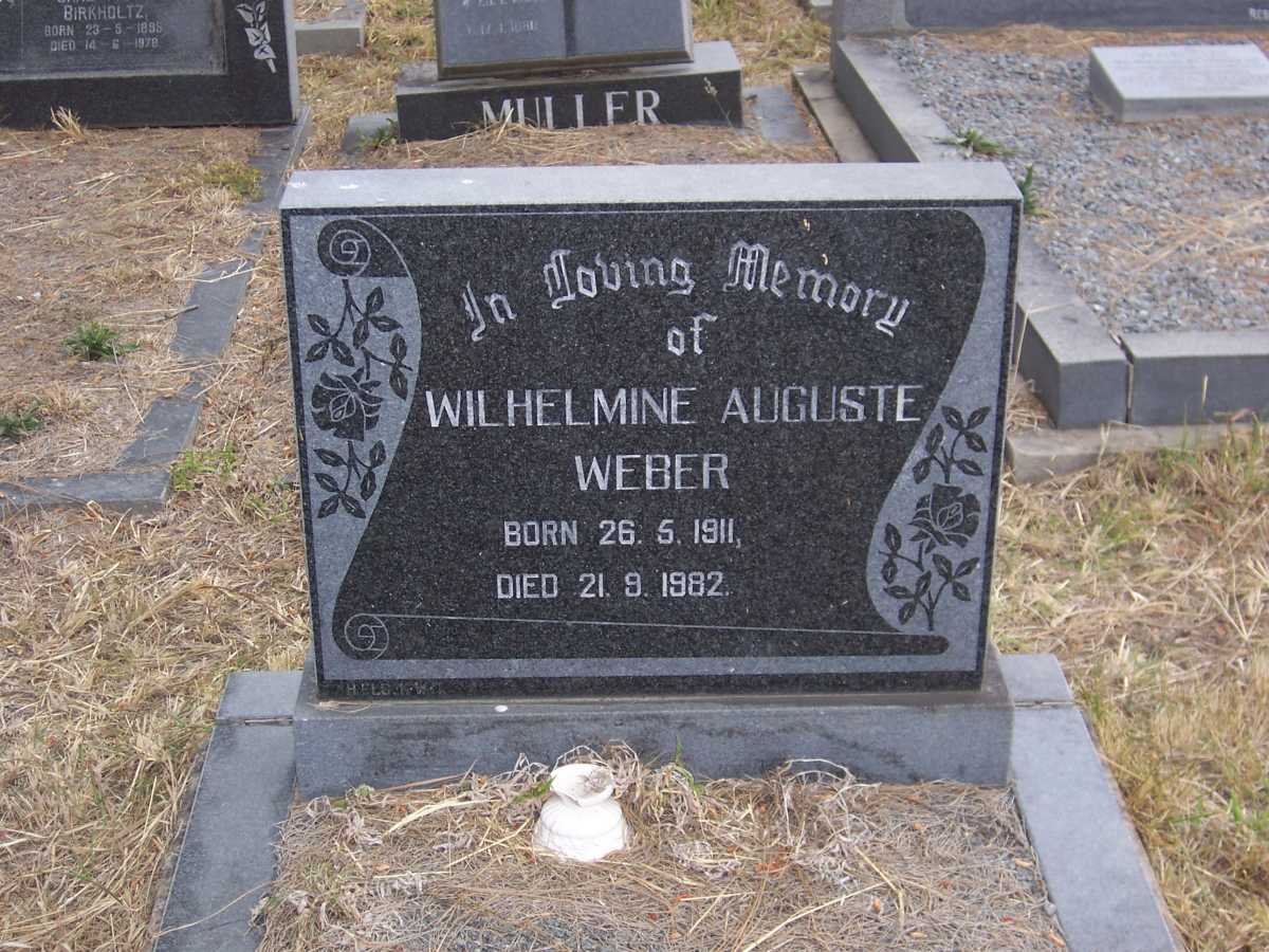 WEBER Wilhelmine Auguste 1911-1982