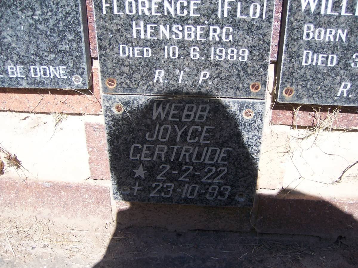 WEBB Joyce Gertrude 22-93