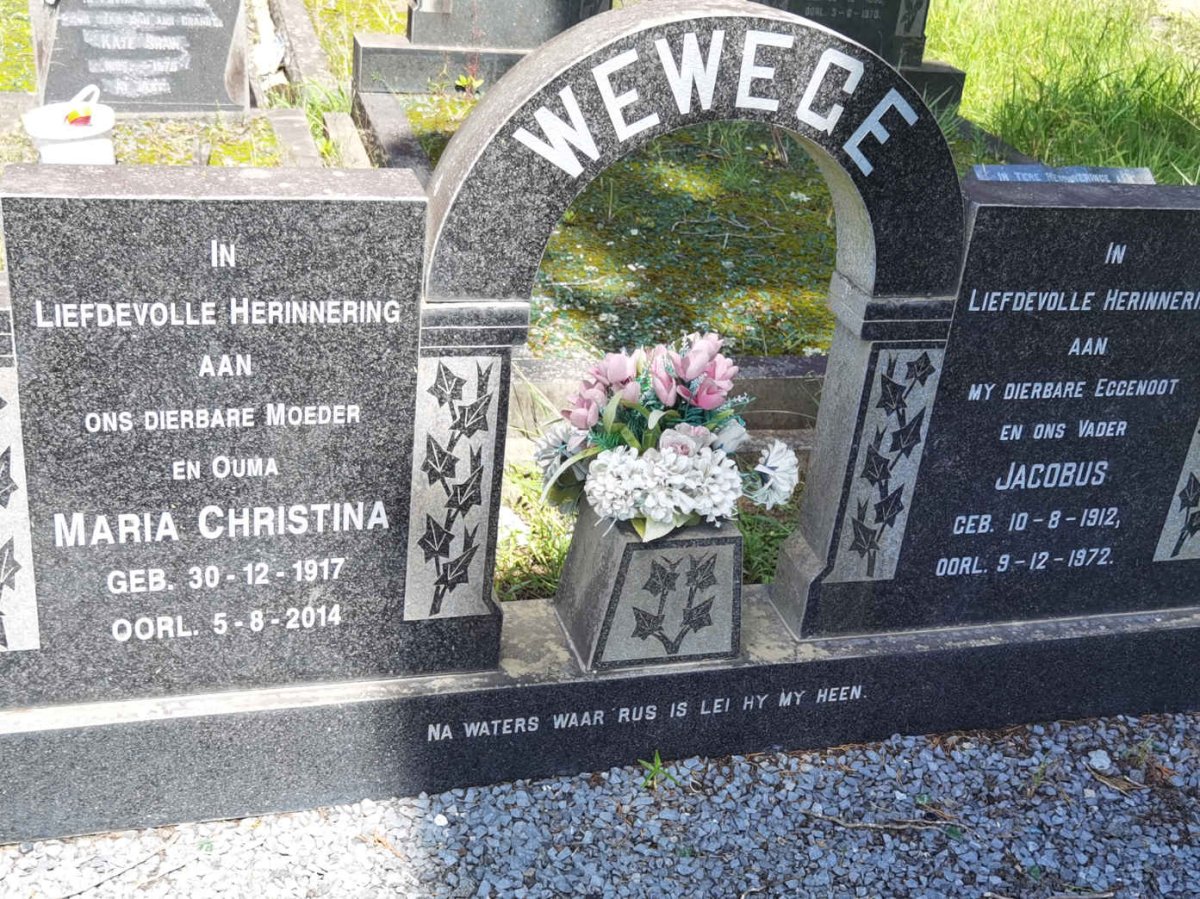 WEWEGE Jacobus 1912-1972 &amp; Maria Christina 1917-2014