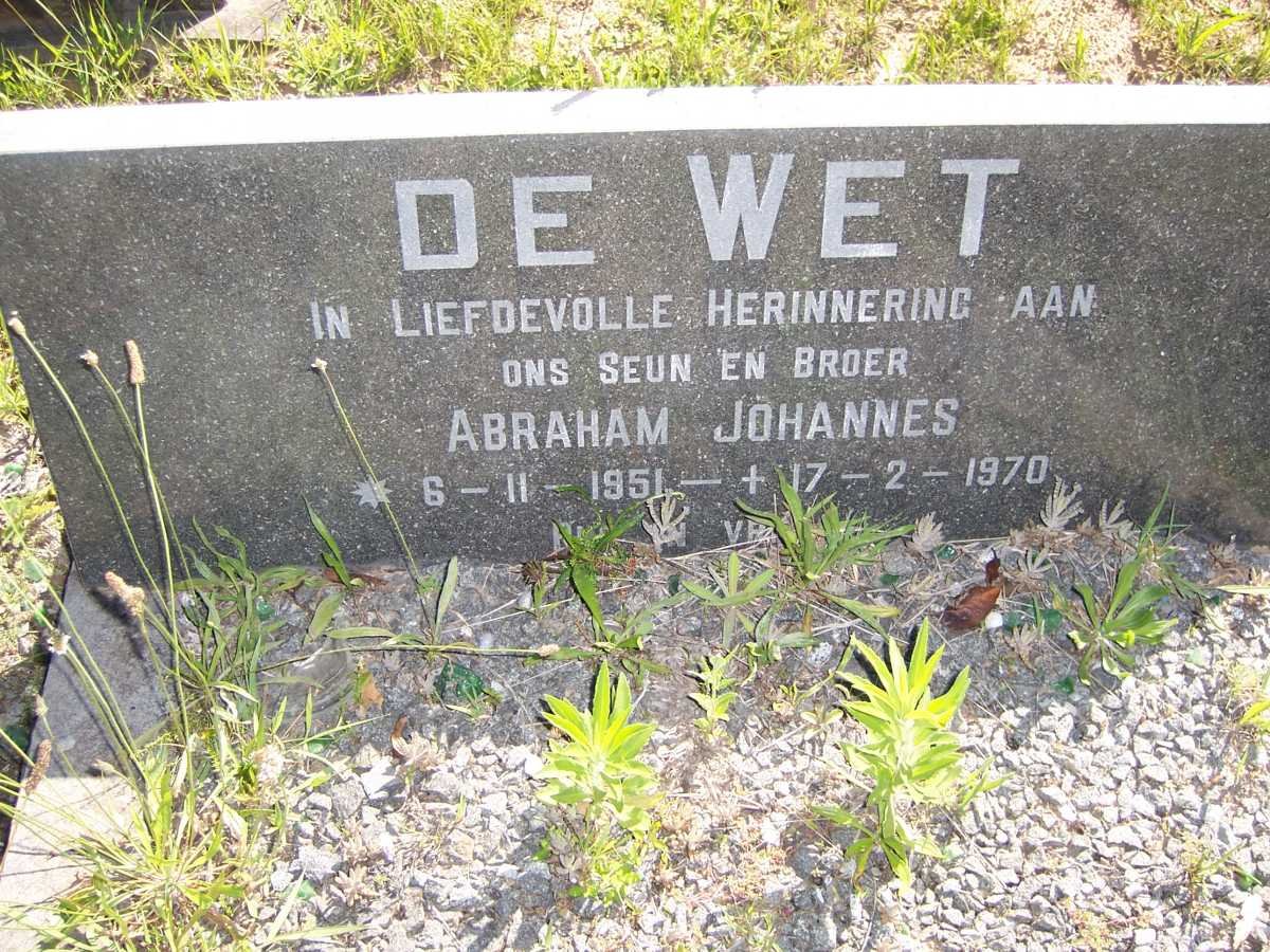 WET Abraham Johannes, de 1951-1970