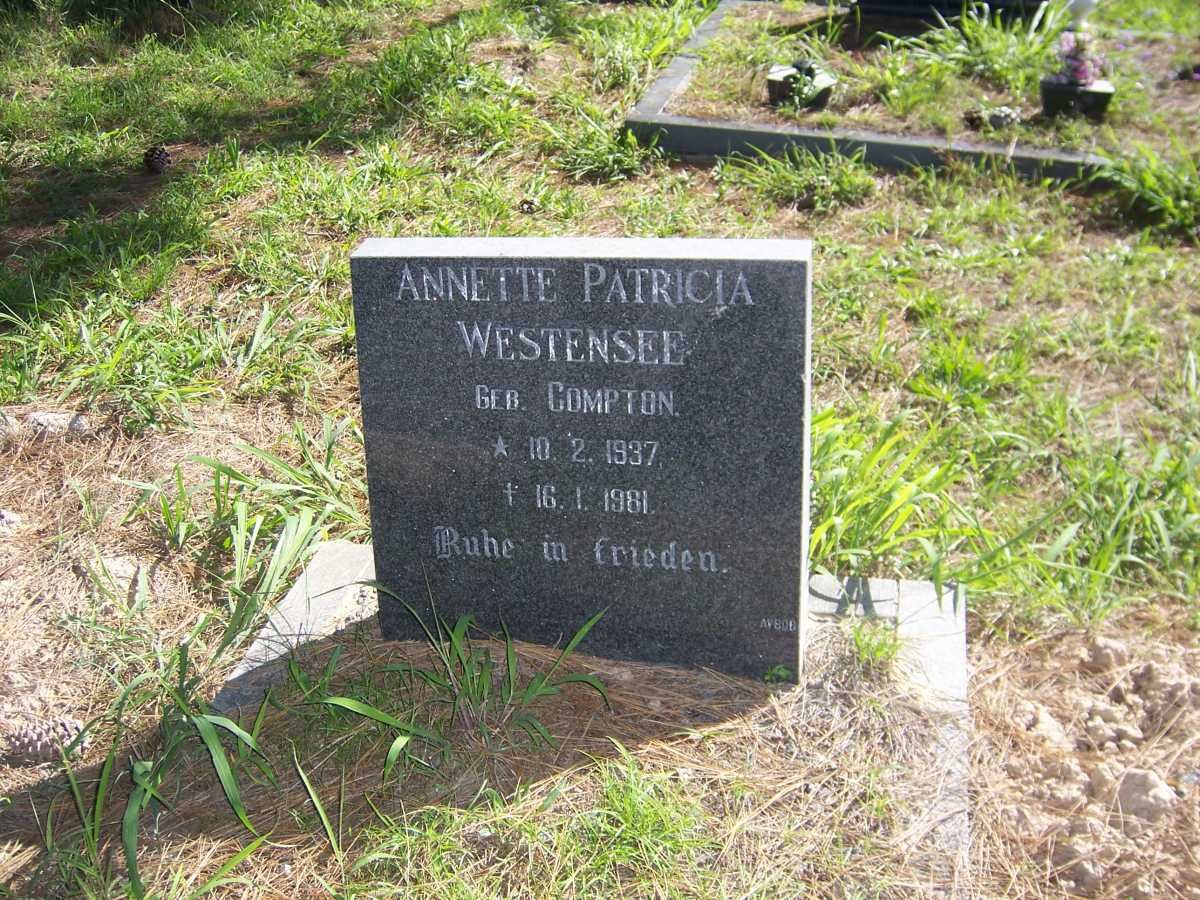 WESTENSEE Annette Patricia nee COMPTON 1937-1981