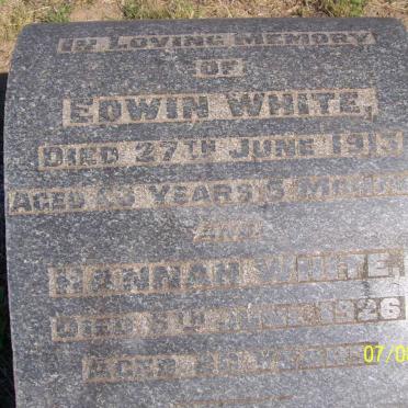 WHITE Edwin -1913 &amp; Hannah -1926
