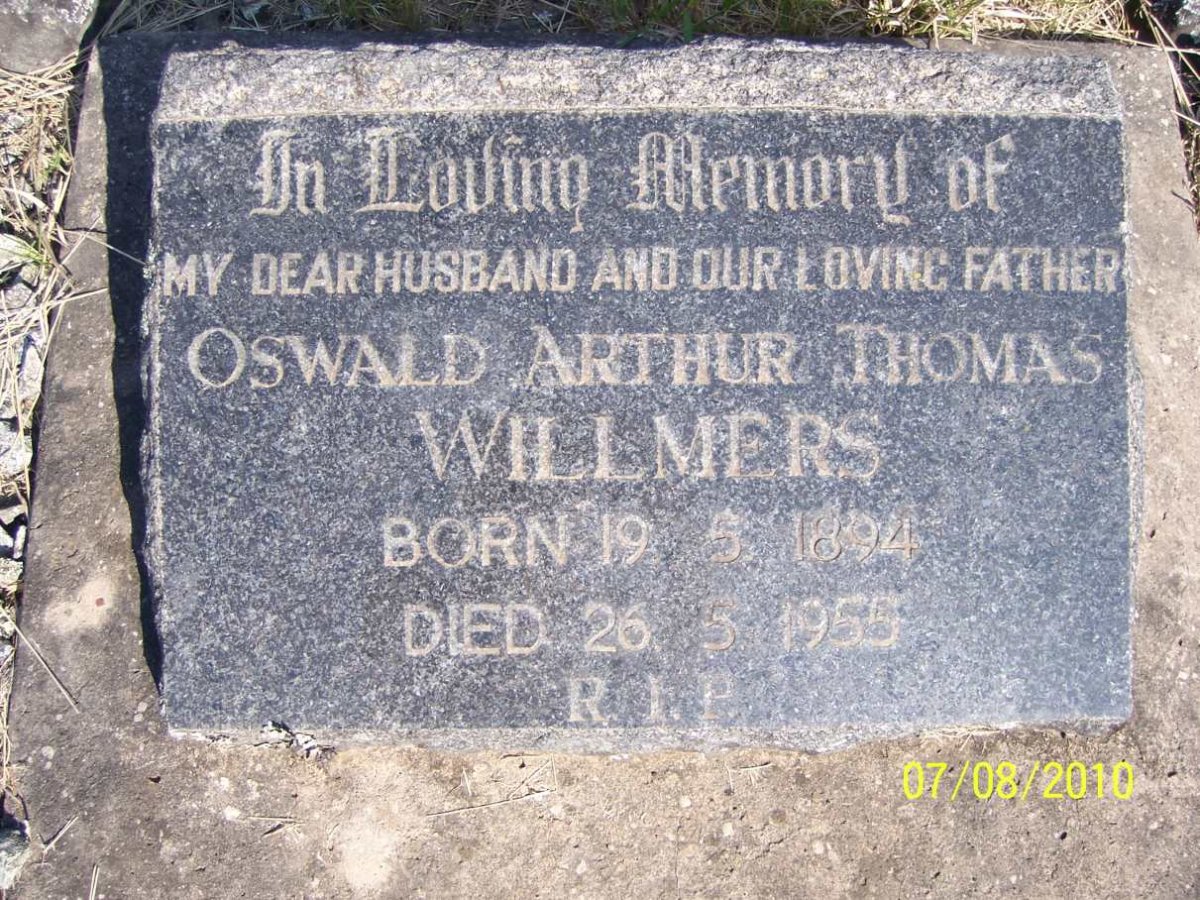 WILLMERS Oswald Arthur Thomas 1894-1955