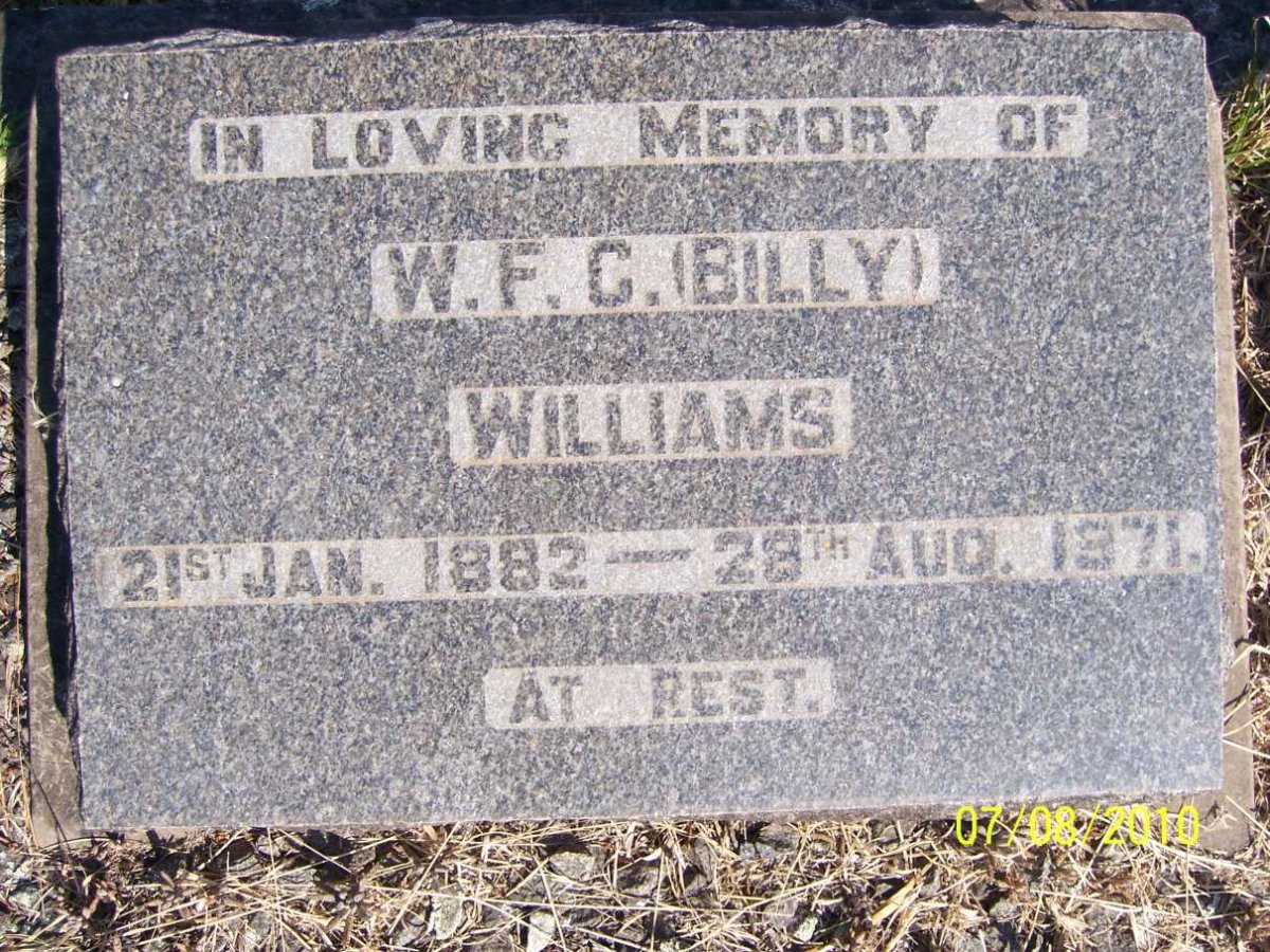 WILLIAMS W.F.C. 1882-1971