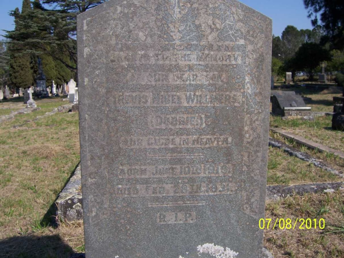 WILLMERS Trevis Nigel 1918-1931