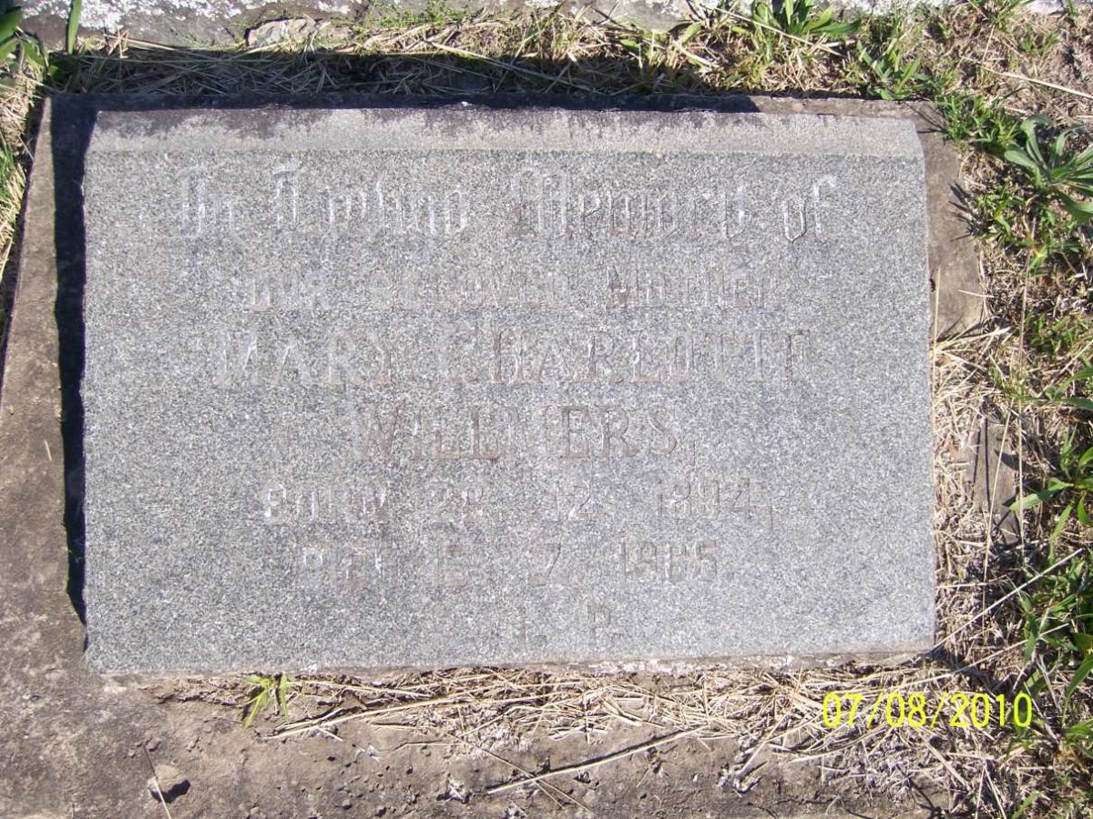 WILLMERS Mary Charlotte 1894-1965