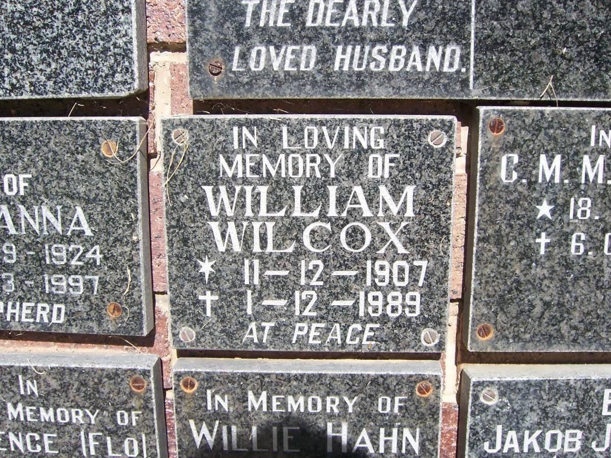 WILCOX William 1907-1989