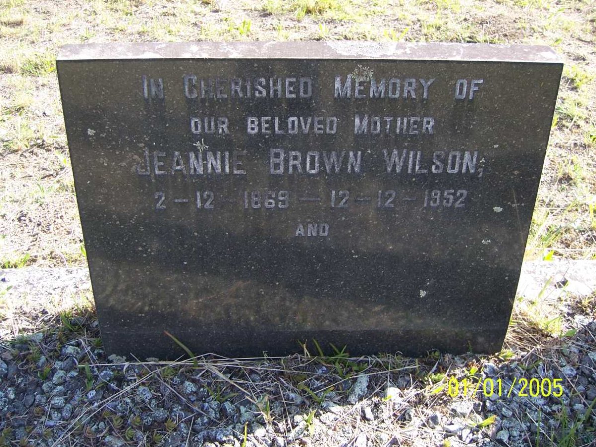 WILSON Jeannie Brown 1869-1952
