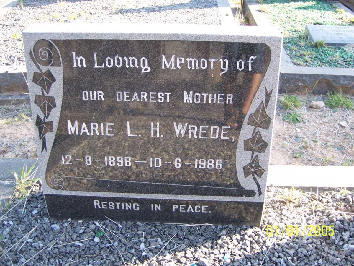 WREDE Marie L.H. 1898-1986