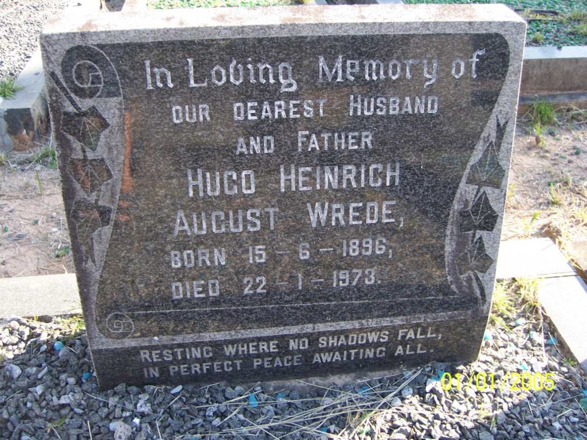 WREDE Hugo Heinrich August 1896-1973