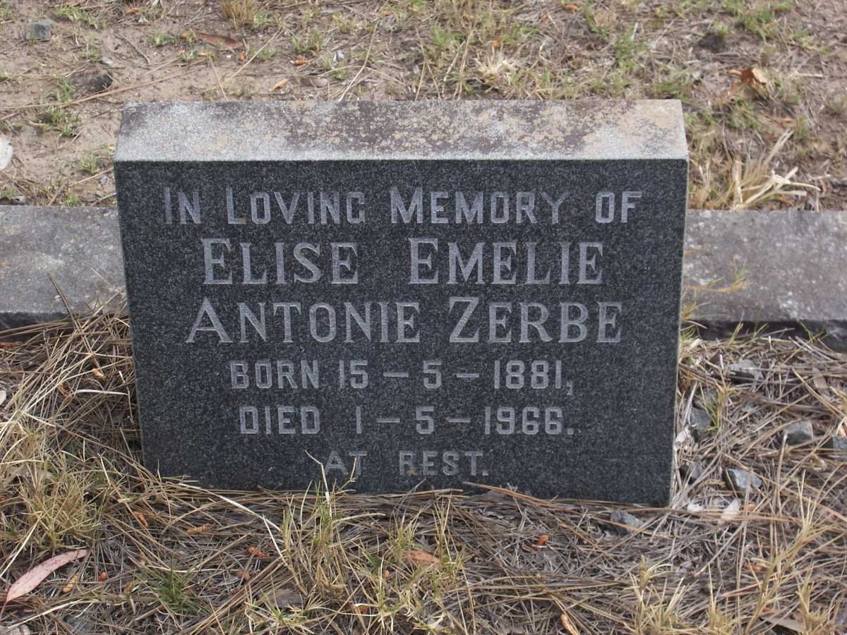 ZERBE Elise Emelie Antonie 1881-1966