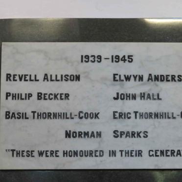 8. WWII Memorial plaque 1939-1945