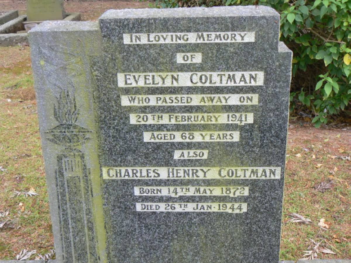 COLTMAN Charles Henry 1872-1944 &amp; Evelyn -1941