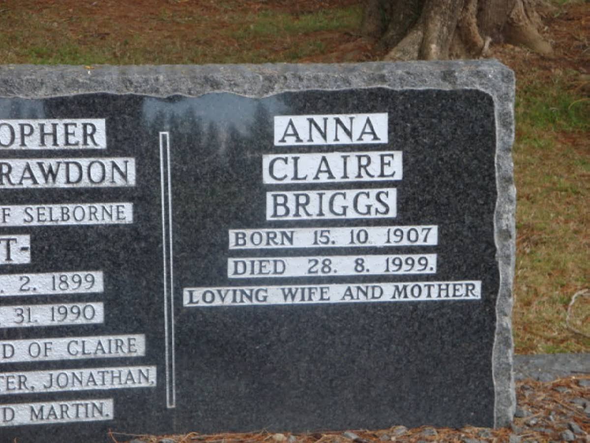 BRIGGS Anna Claire 1907-1999