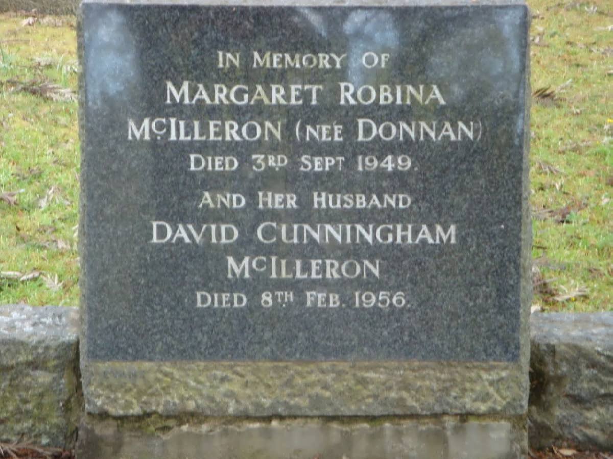 McILLERON David Cunningham -1956 &amp; Margaret Robina DONNAN -1949