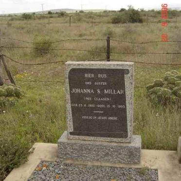 MILLAR Johanna S. nee CLAASEN 1902-1993